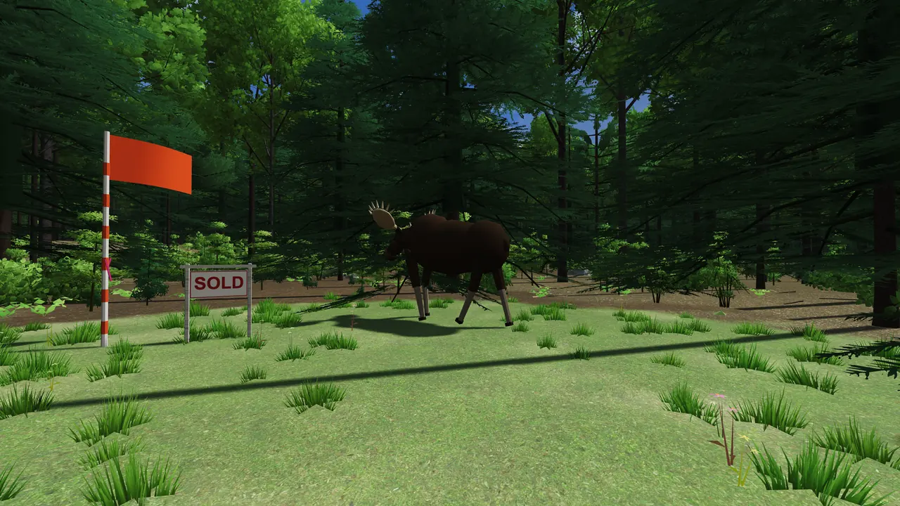 The moose Walt swears doesn't exist, in the homesite clearing